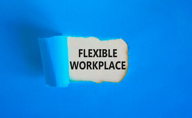 Flexible workplace symbol. Concept words Flexible workplace on beautiful white paper. Beautiful...