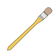wide flat watercolour brush with wooden handle