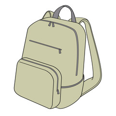 school backpack color vector illustration