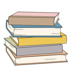 stack of books color vector illustration