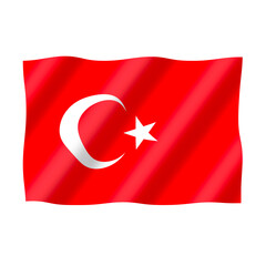 The turkish national flag flies beautifully