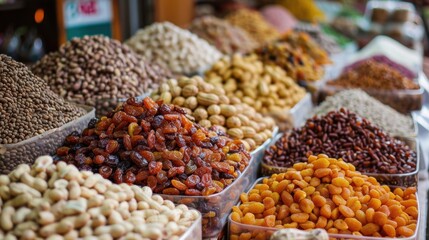 A variety of nuts piled together, showcasing their diverse shapes and textures in a natural, appetizing arrangement