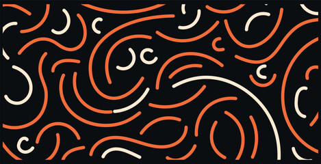 Abstract Pattern With Orange And White Stripes Lines On A Dark Background Texture Vector Illustration