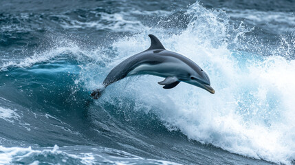 Fototapeta premium They frolic in their natural habitat, showcasing their playful nature and stunning agility. --ar 16:9 --v 6.1 Job ID: a5a8d34e-cce5-47d5-a554-91af715b47a7