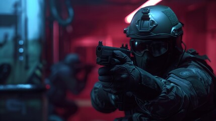 Ultra Realistic Tactical Shooter Scene Featuring Special Forces Soldier in Action