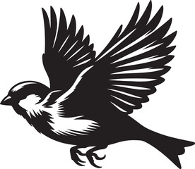 Creative sparrow vector art illustration