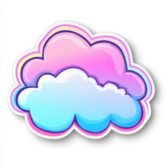 A vibrant, pastel-colored cloud illustration ideal for creative and whimsical designs.