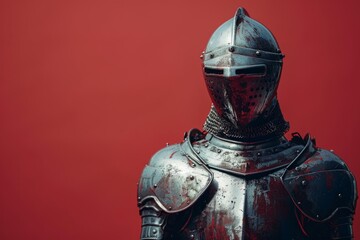 Medieval knight wearing full body armor