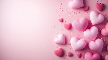 A delightful pink background filled with sweet hearts, perfect for celebrating love on Valentine's Day or Mother's Day, with a soft and tender design.
