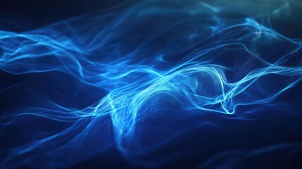 Fototapeta premium Abstract background with flowing, glowing blue lines and a futuristic aesthetic. Ideal for tech concepts, business banners, and modern design elements.