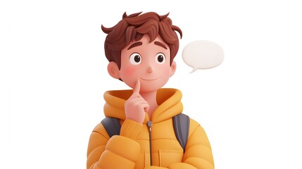 Naklejka premium Cheerful Young Boy Exploring Outdoor Nature with Excited Expression