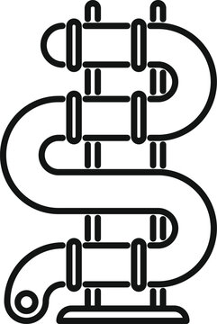 recommend clip art: Simple vector icon illustration of a winding waterslide, perfect for representing summer fun and amusement parks