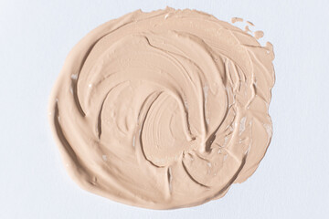 Macro foundation stroke on white background top view