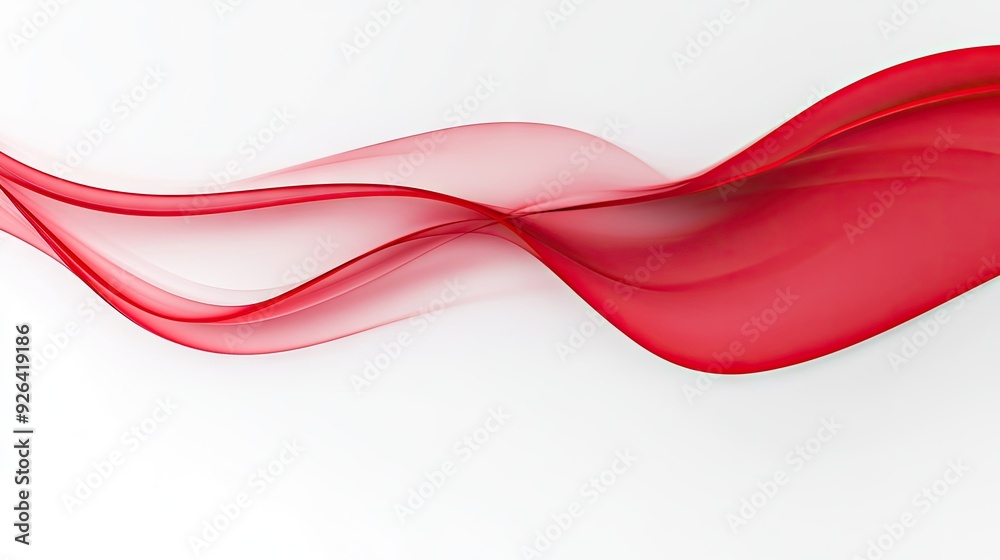 Poster clean white background with a dynamic red curve adding a touch of elegance and modernity. ideal for 
