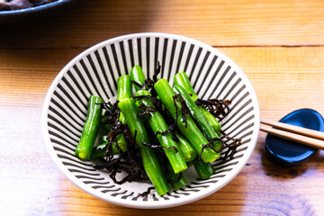 インゲンの塩昆布和え