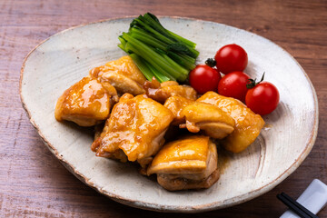 鶏もも肉の味噌照り焼き