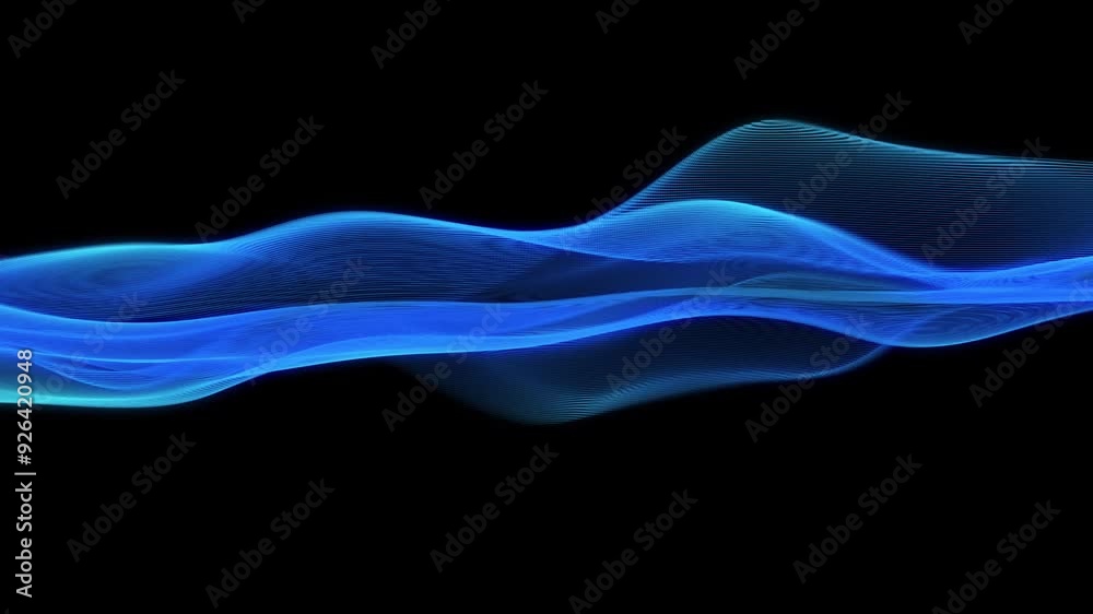 Aufkleber Blue abstract waveform animation background concept
