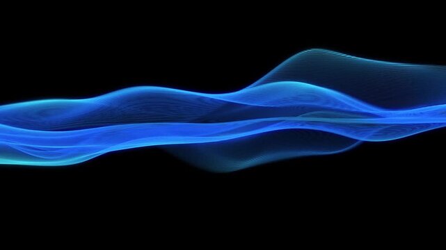 Blue abstract waveform animation background concept