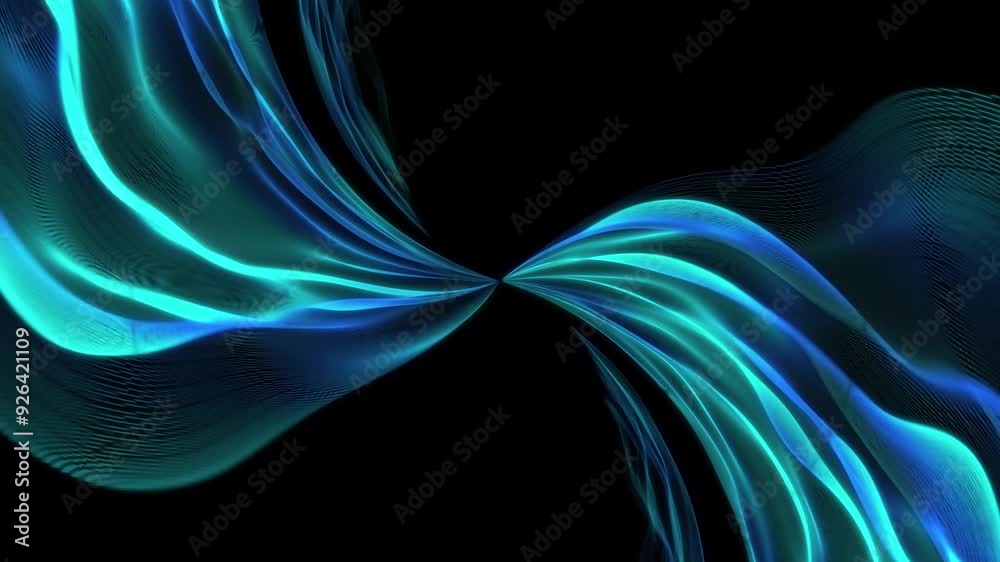 Poster blue abstract waveform animation background concept