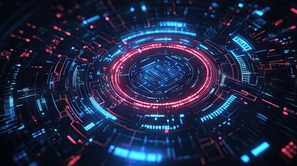 Obraz premium Digital Artificial Intelligence concept with electric circuit patterns and tech design. Suitable for logos, social media, and mobile apps. Emphasizes a futuristic machine learning aesthetic.