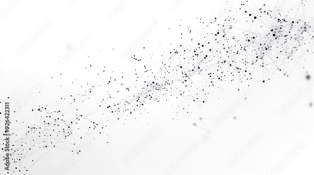 Poster digital connection network with dots and plexus lines on a clean white backdrop. a modern, abstract 