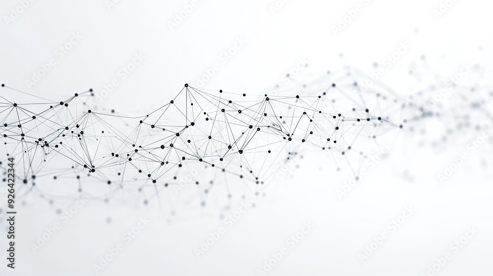 Poster digital technology network with connection dots and lines on a clean white background. a representat