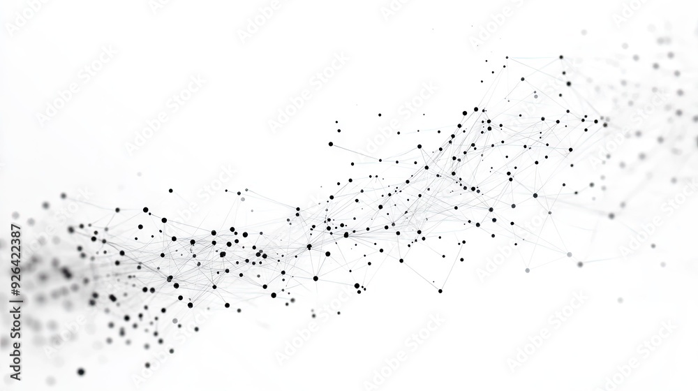 Poster digital technology network with connection dots and lines on a clean white background. a representat