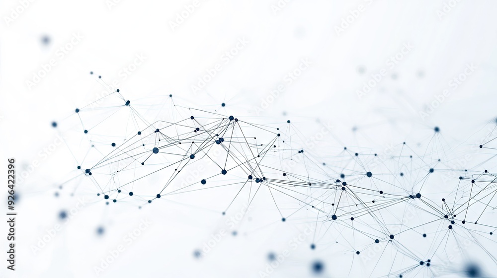 Poster digital technology network with connection dots and lines on a clean white background. a representat