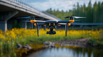 Drone swarm creating movable bridge for emergency