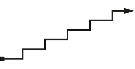 Stairway symbol to reach achievement. Staircase vector icon isolated on white background. The step up to be successful of business.