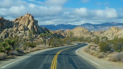 Fototapeta premium Winding Road Through Joshua Tree National Park