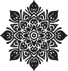 mandala design silhouette vector style with white background