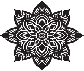 mandala design silhouette vector style with white background