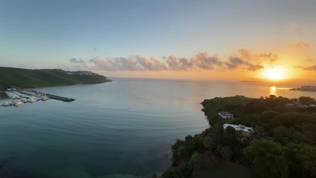 Peaceful sunrise over the Caribbean ocean
