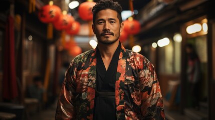 Fototapeta premium 着物を着たアジア人男性の高品質で写実的な画像