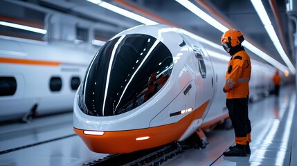 Fototapeta premium Hyperloop emergency escape pod deployment