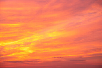 Beautiful , luxury soft gradient orange gold clouds and sunlight on the blue sky perfect for the background, take in everning,Twilight, Large size, high definition landscape photo