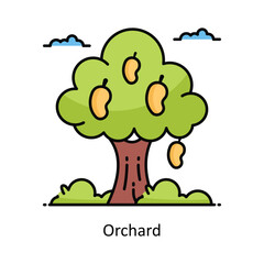 Orchard vector  Filled outline icon style illustration. Symbol on White background EPS 10 File