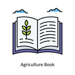Agriculture Book vector  Filled outline icon style illustration. Symbol on White background EPS 10 File