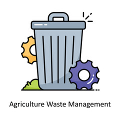 Agriculture Waste Management vector  Filled outline icon style illustration. Symbol on White background EPS 10 File