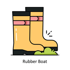 Rubber boot vector  Filled outline icon style illustration. Symbol on White background EPS 10 File