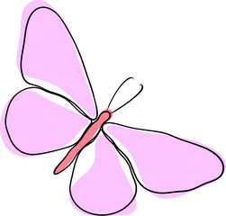 Hand-Drawn Doodle Butterfly