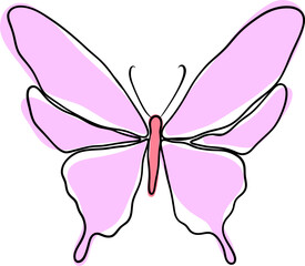 Hand-Drawn Doodle Butterfly