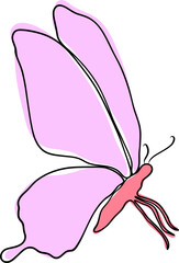 Hand-Drawn Doodle Butterfly