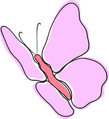 Hand-Drawn Doodle Butterfly