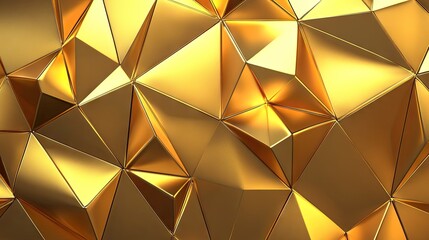 Obraz premium Gold geometric polygonal pattern on a sleek background, offering a refined and stylish design for vector illustrations and luxury graphics.