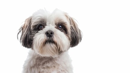 Purebred dog on isolated white background with space for your text