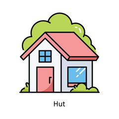 Hut vector  Filled outline icon style illustration. Symbol on White background EPS 10 File