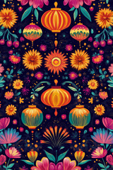 Fototapeta premium Diwali and dussehra floral background celebrating indian festivities