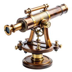 old telescope isolated on white